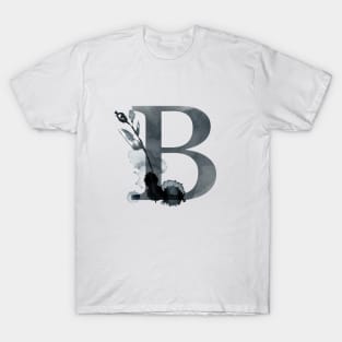 Floral Monogram B Dark Herbs And Flora T-Shirt